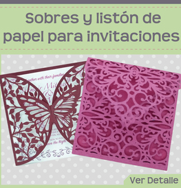 Sobres y listón de papel para invitaciones